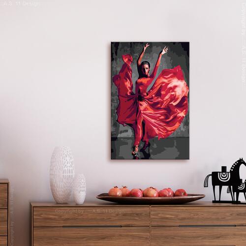 Mal selv billede - Red Dress 40 x 60 cm