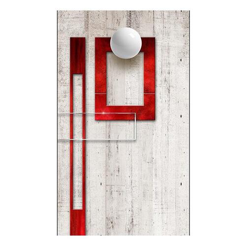 Tapet - Concrete, red frames and white knobs 50 x 1000 cm