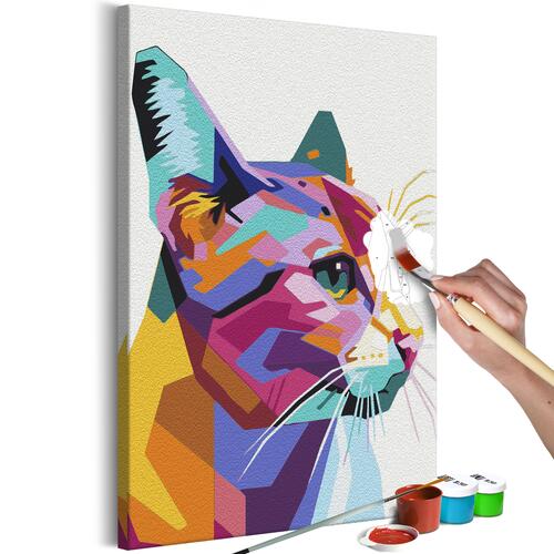 Mal selv billede - Geometric Cat 40 x 60 cm