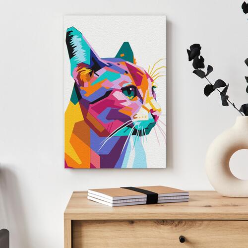 Mal selv billede - Geometric Cat 40 x 60 cm