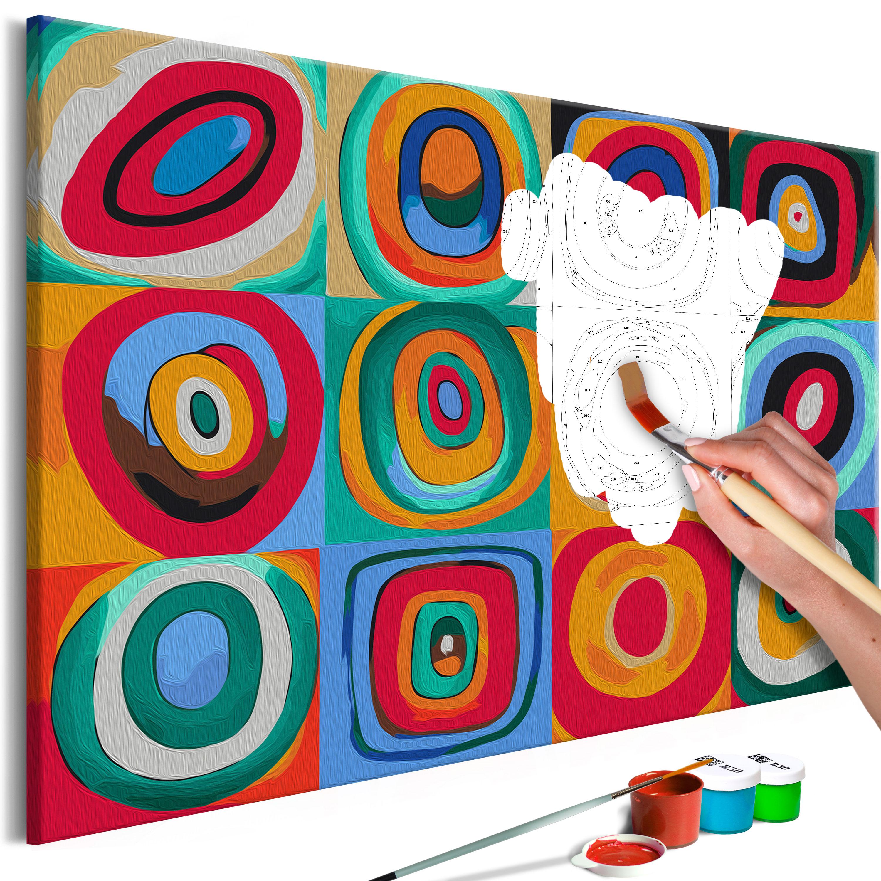 Mal selv billede - Colourful Rings 60 x 40 cm