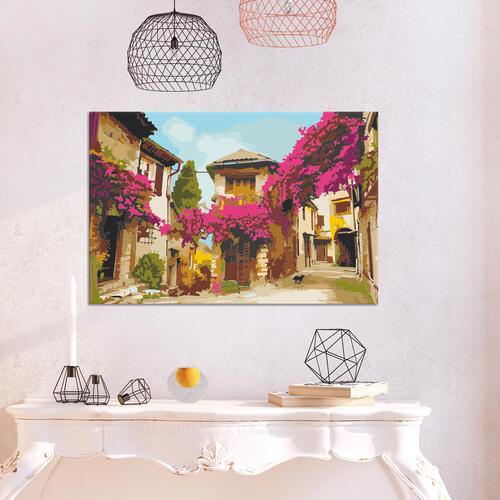 Mal selv billede - Mediterranean Town 60 x 40 cm