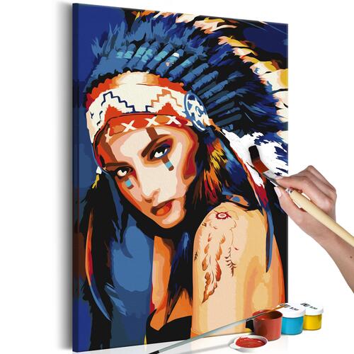 Mal selv billede - Native American Girl 40 x 60 cm