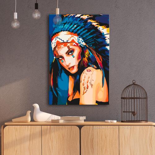 Mal selv billede - Native American Girl 40 x 60 cm