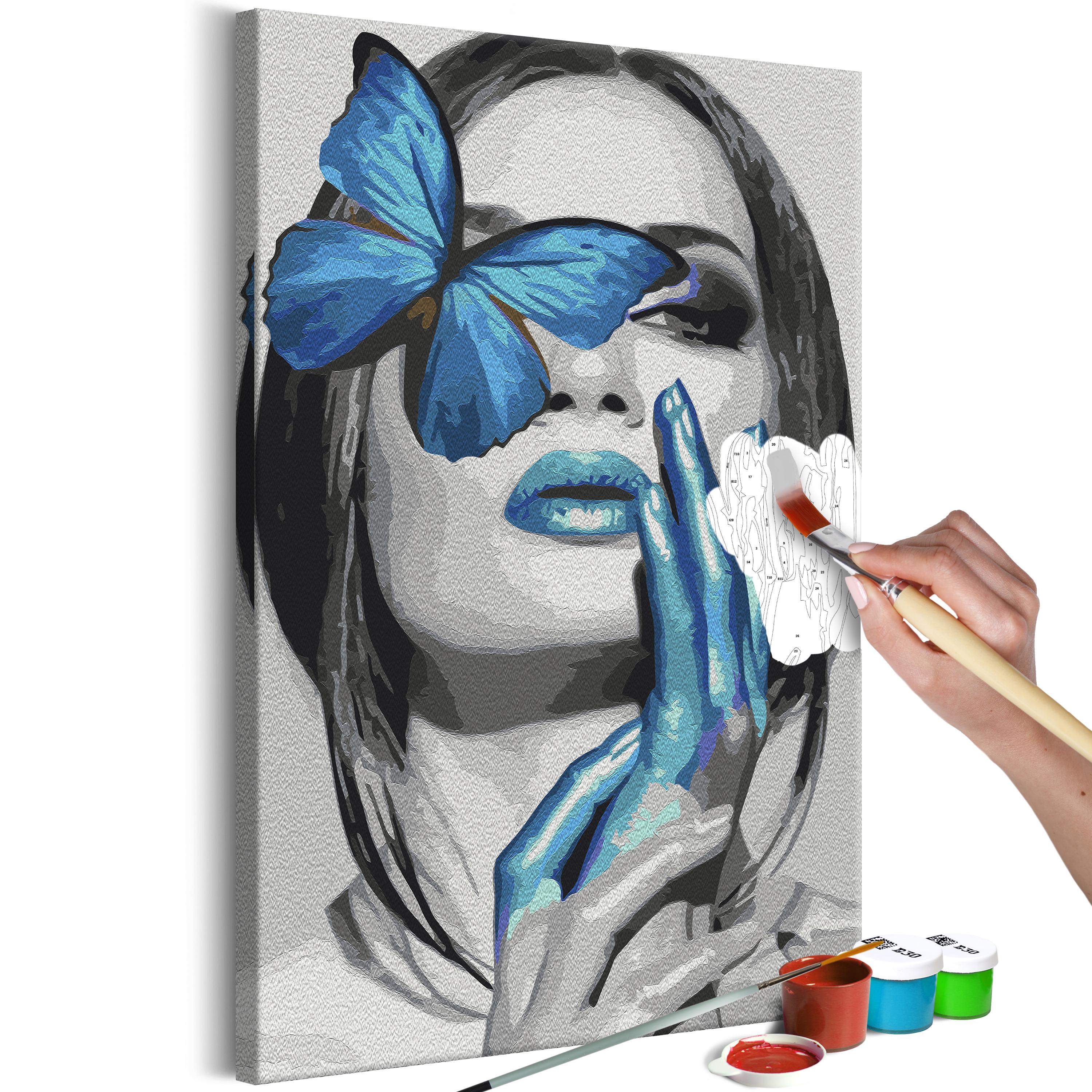 Mal selv billede - Blue Butterfly 40 x 60 cm