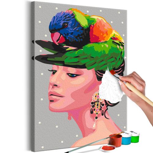 Mal selv billede - Parrot on the Head 40 x 60 cm
