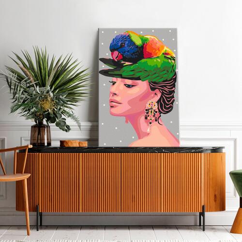 Mal selv billede - Parrot on the Head 40 x 60 cm