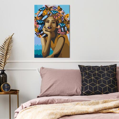 Mal selv billede - Girl and Butterflies 40 x 60 cm