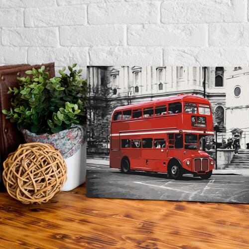 Mal selv billede - London Bus 60 x 40 cm