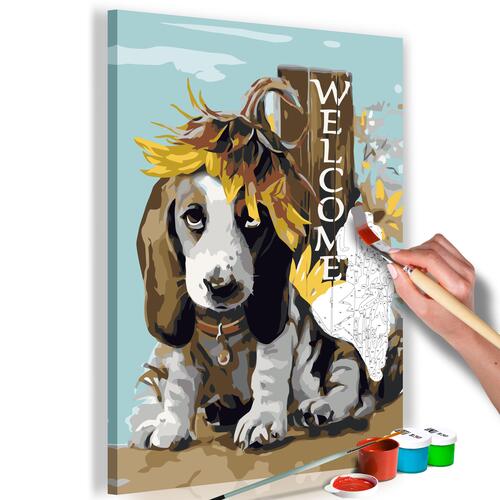 Mal selv billede - Dog and Sunflowers 40 x 60 cm