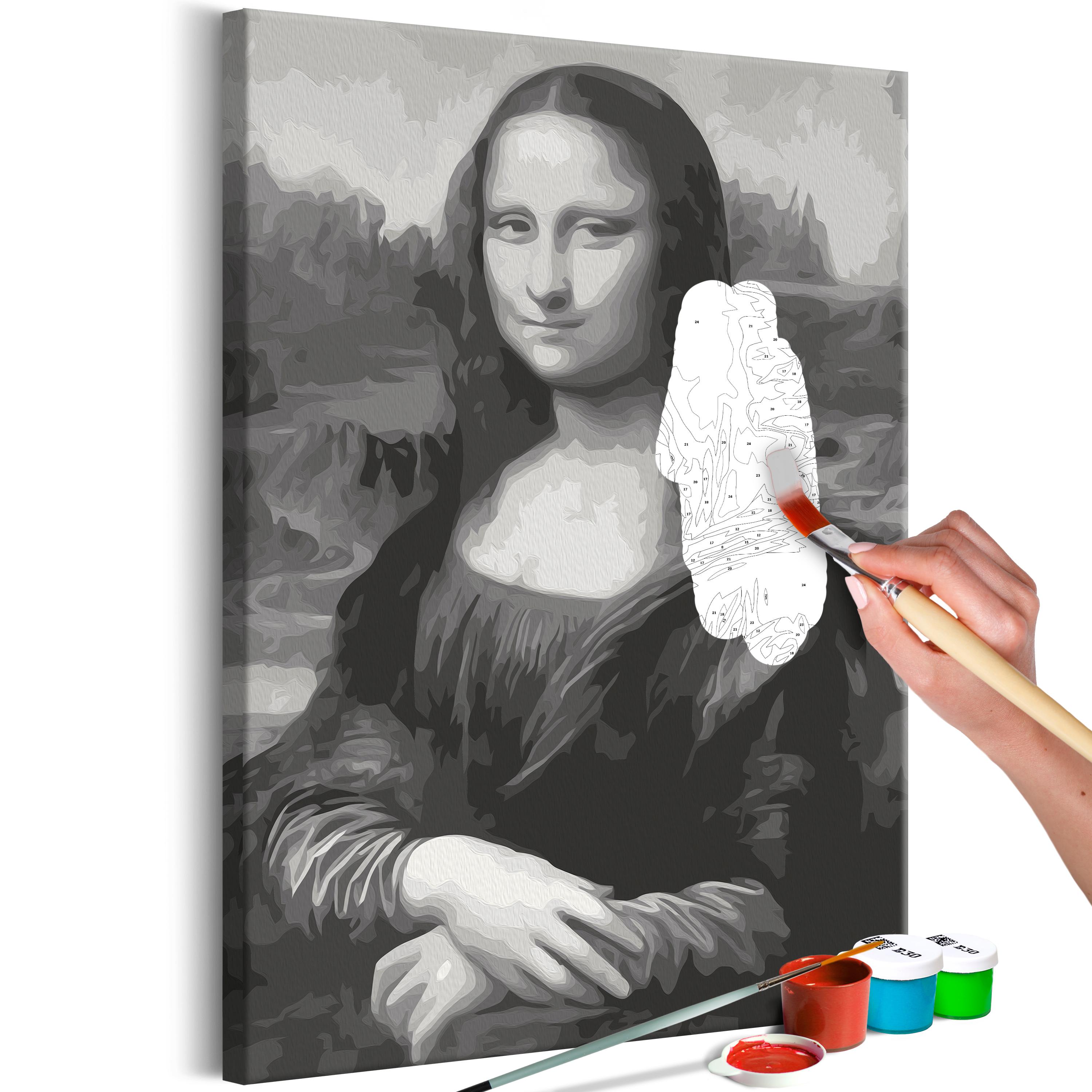 Mal selv billede - Black and White Mona Lisa 40 x 60 cm