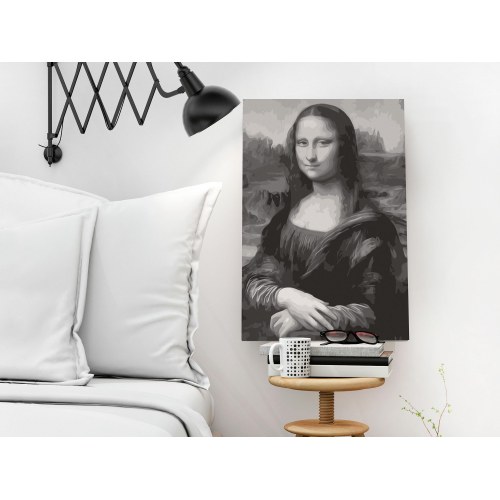 Mal selv billede - Black and White Mona Lisa 40 x 60 cm