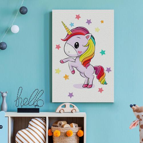 Mal selv billede - Rainbow Unicorn 40 x 60 cm
