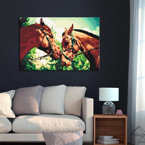 Mal selv billede - Two Horses 60 x 40 cm