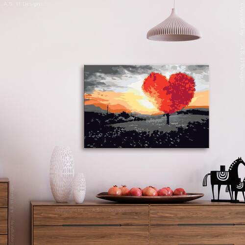 Mal selv billede - Heart-Shaped Tree (Sunrise) 60 x 40 cm