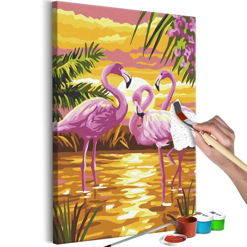 Mal selv billede - Flamingo Family 40 x 60 cm