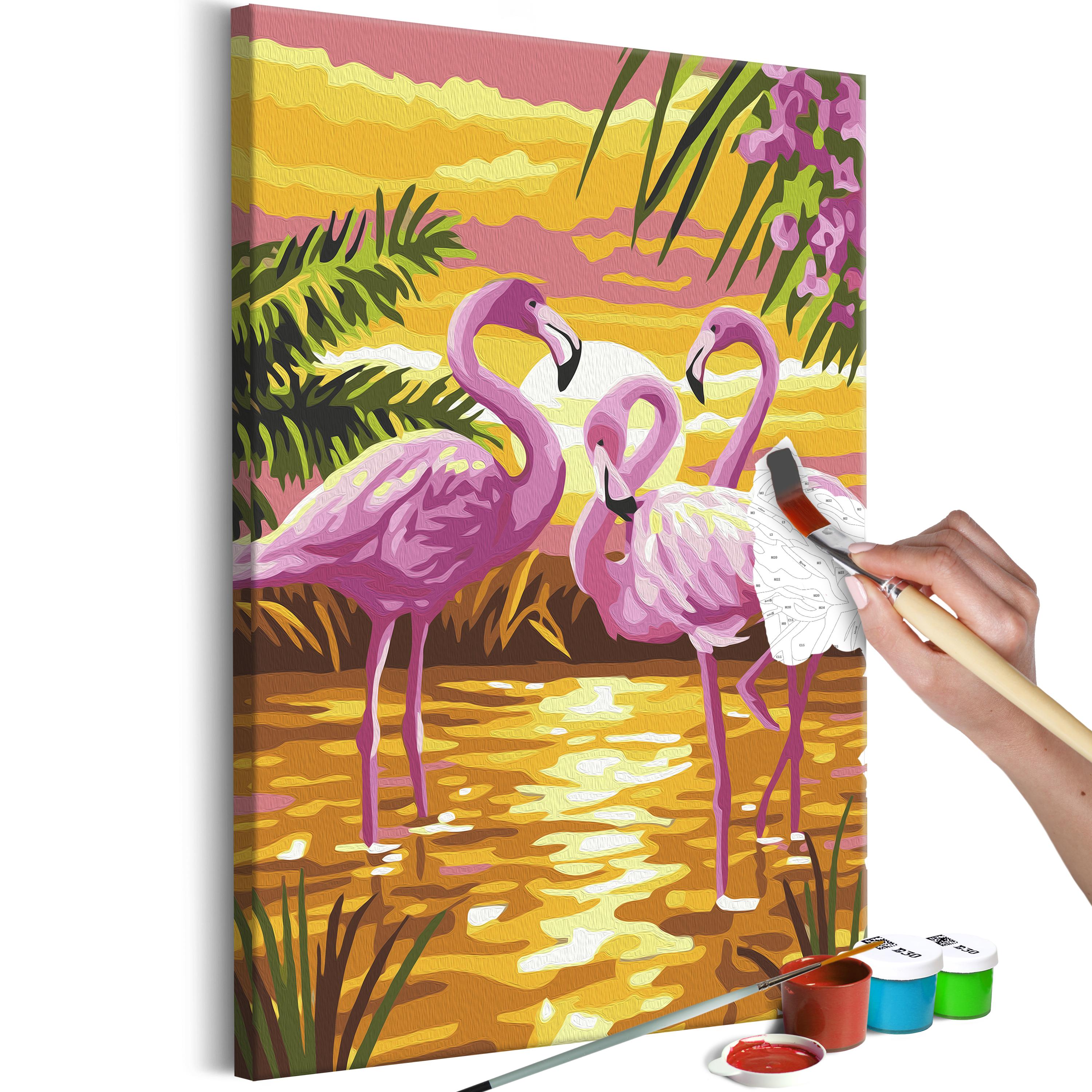 Mal selv billede - Flamingo Family 40 x 60 cm