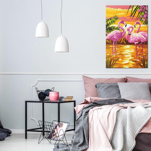 Mal selv billede - Flamingo Family 40 x 60 cm
