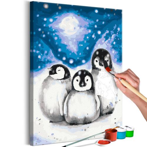Mal selv billede - Three Penguins 40 x 60 cm
