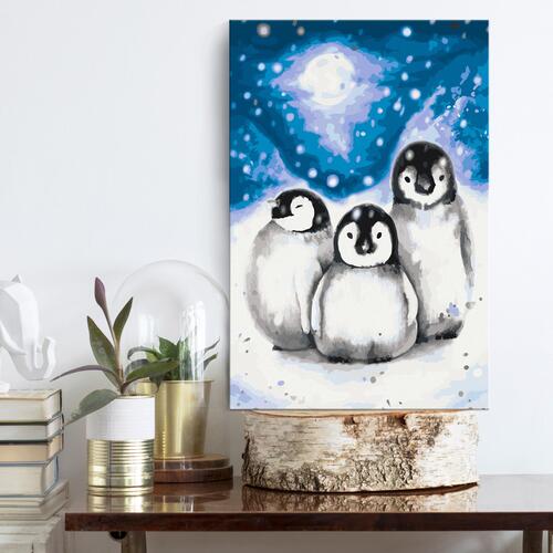 Mal selv billede - Three Penguins 40 x 60 cm