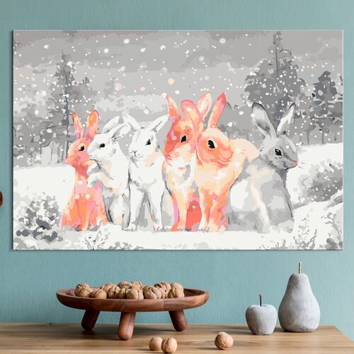 Mal selv billede - Winter Bunnies 60 x 40 cm