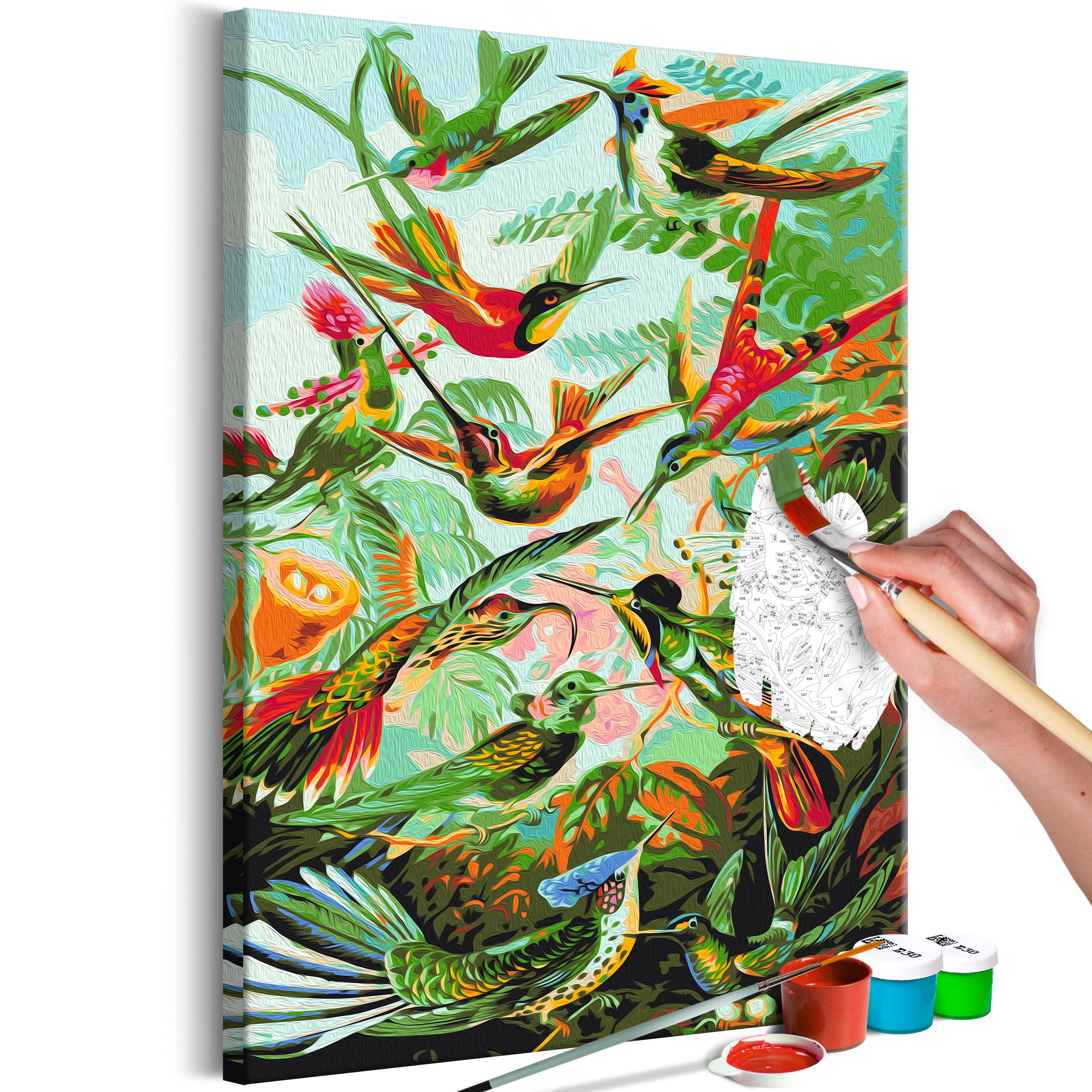 Mal selv billede - Hummingbird Family 40 x 60 cm