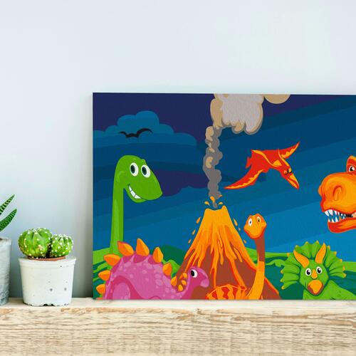Mal selv billede - Dinosaur World 60 x 40 cm