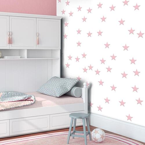 Tapet - Pink Stars 50 x 1000 cm