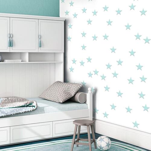 Tapet - Stars - Aquamarine 50 x 1000 cm