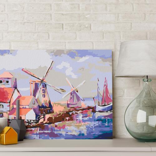 Mal selv billede - Windmills (Landscape) 60 x 40 cm