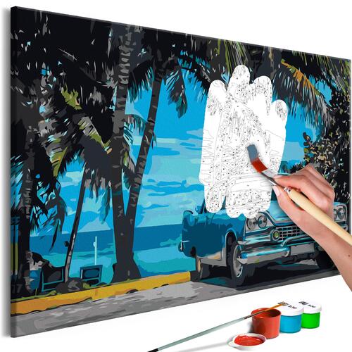 Mal selv billede - Car under Palm Trees 60 x 40 cm