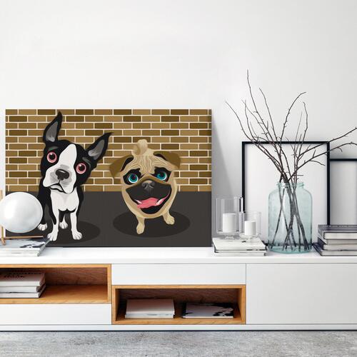 Mal selv billede - Cute Dogs 60 x 40 cm