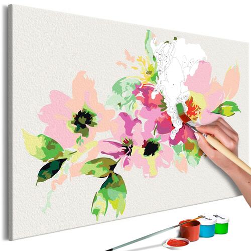 Mal selv billede - Colourful Flowers 60 x 40 cm