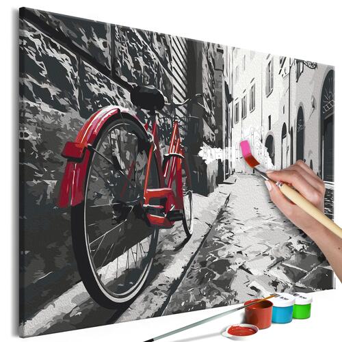 Mal selv billede - Red Bike 60 x 40 cm