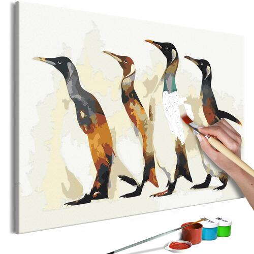 Mal selv billede - Penguin Family 60 x 40 cm