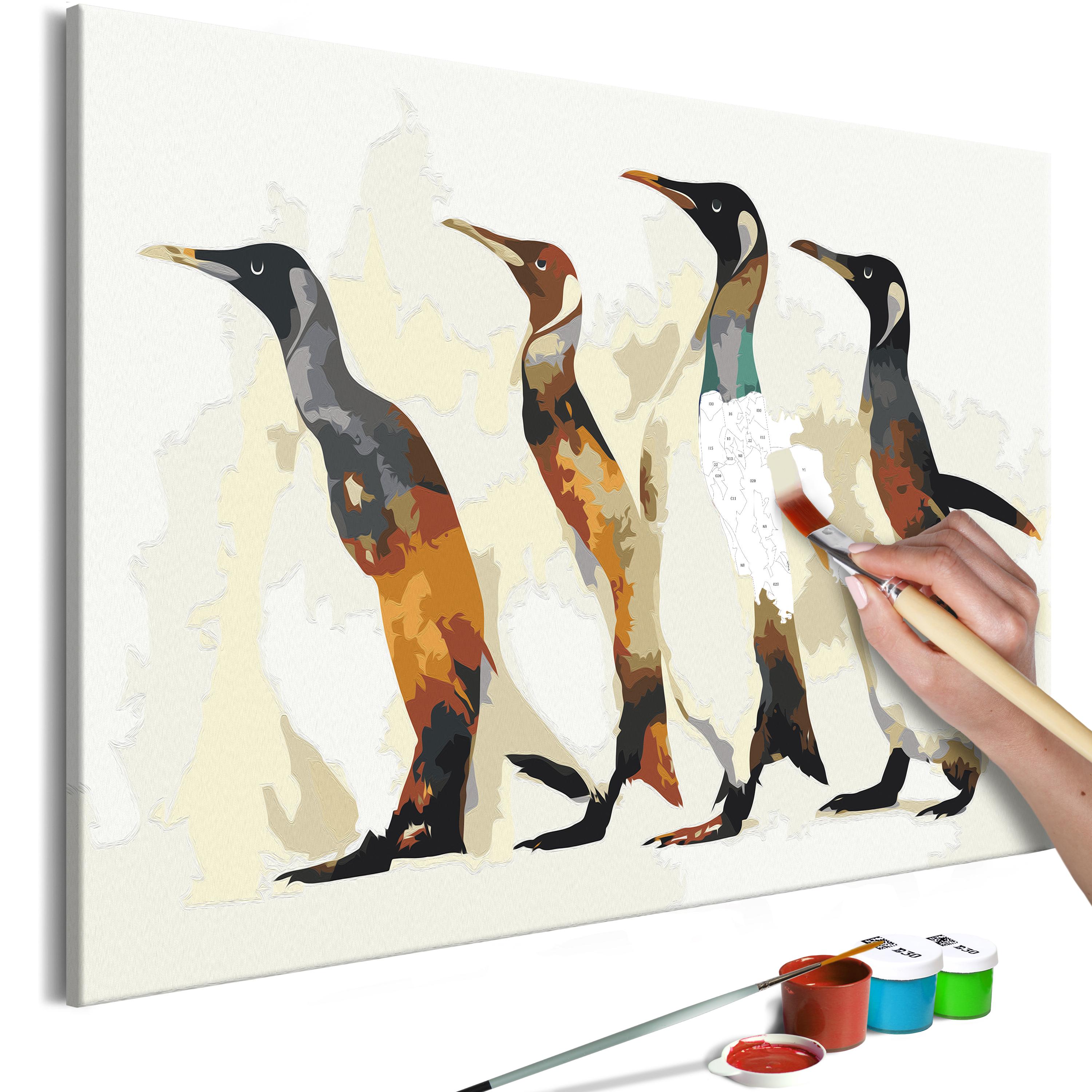 Mal selv billede - Penguin Family 60 x 40 cm