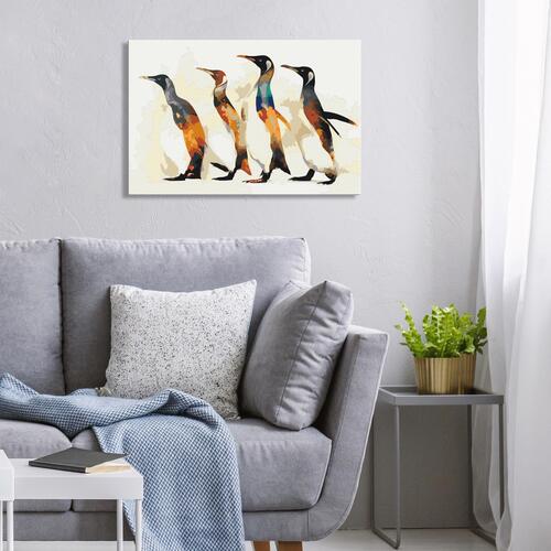 Mal selv billede - Penguin Family 60 x 40 cm