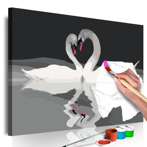 Mal selv billede - Swan Couple 60 x 40 cm