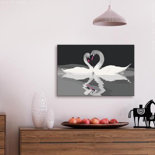 Mal selv billede - Swan Couple 60 x 40 cm