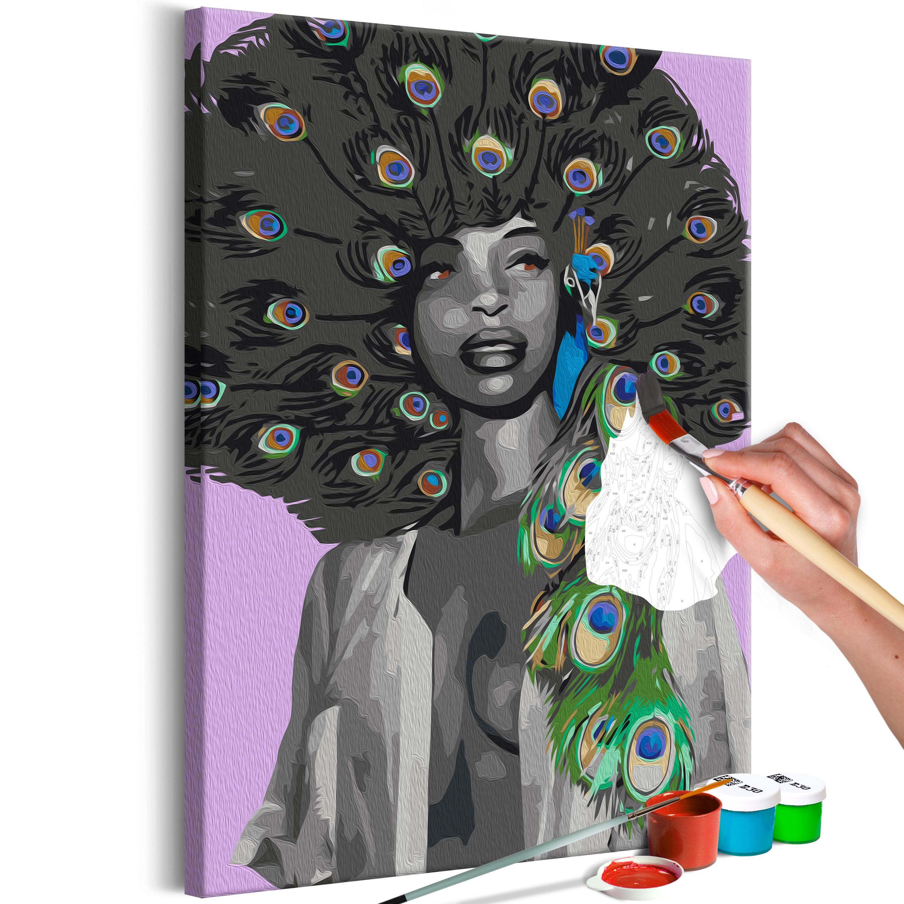 Mal selv billede - Peacock Woman 40 x 60 cm