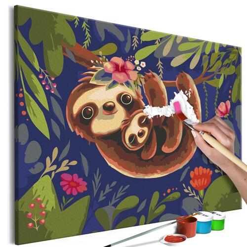 Mal selv billede - Friendly Sloths 60 x 40 cm