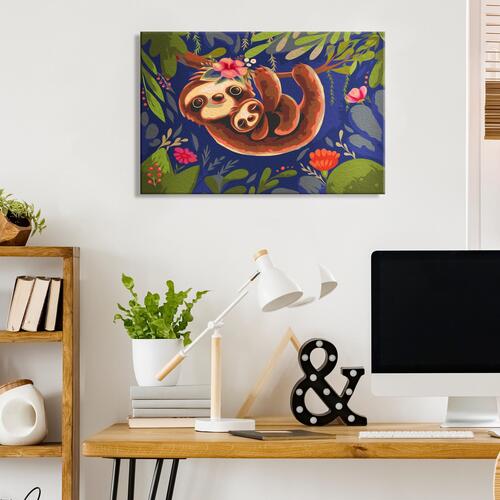 Mal selv billede - Friendly Sloths 60 x 40 cm