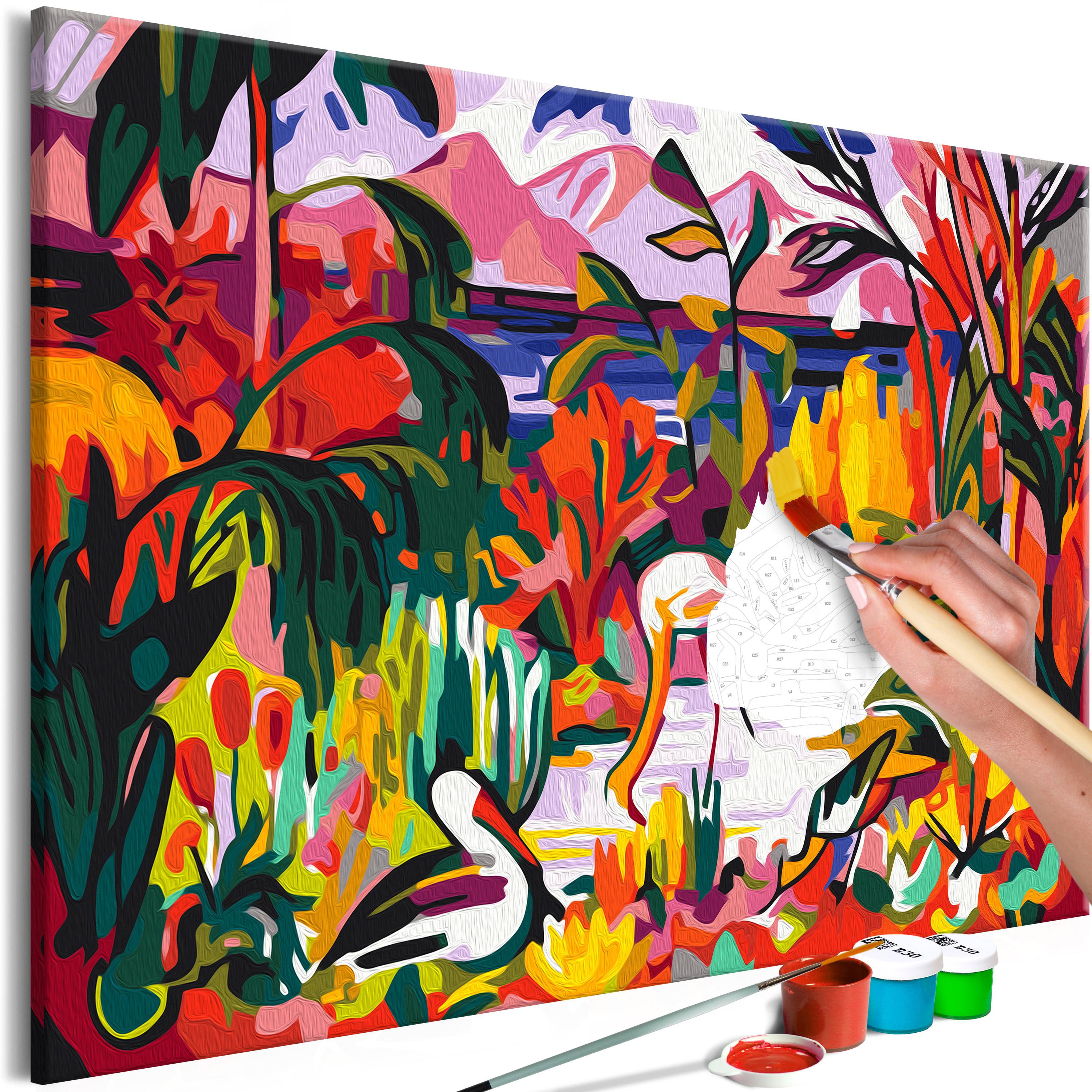 Mal selv billede - Jean Metzinger: Paysage coloré aux oiseaux aquatiques 60 x 40 cm