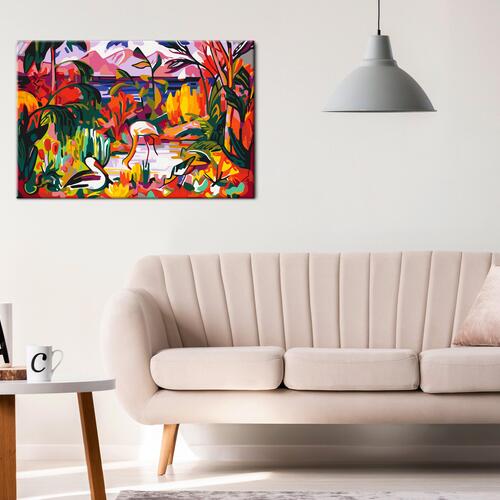 Mal selv billede - Jean Metzinger: Paysage coloré aux oiseaux aquatiques 60 x 40 cm