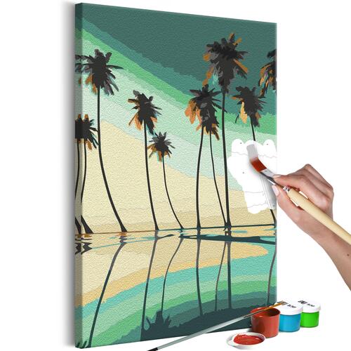 Mal selv billede - Turquoise Palm Trees 40 x 60 cm