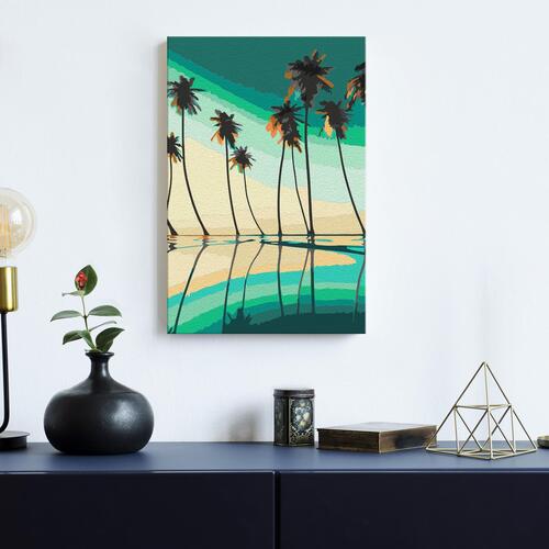 Mal selv billede - Turquoise Palm Trees 40 x 60 cm
