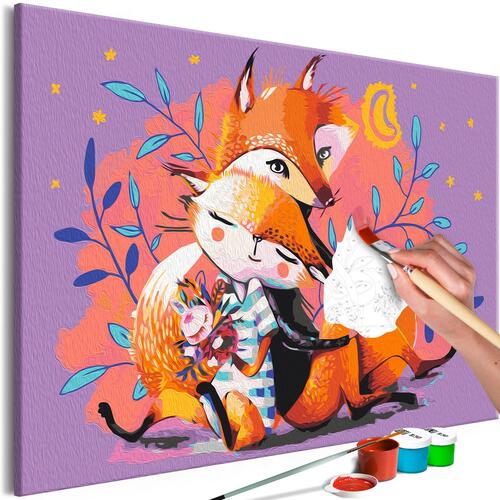 Mal selv billede - Fox Family 60 x 40 cm