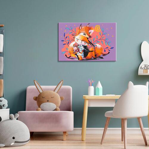 Mal selv billede - Fox Family 60 x 40 cm