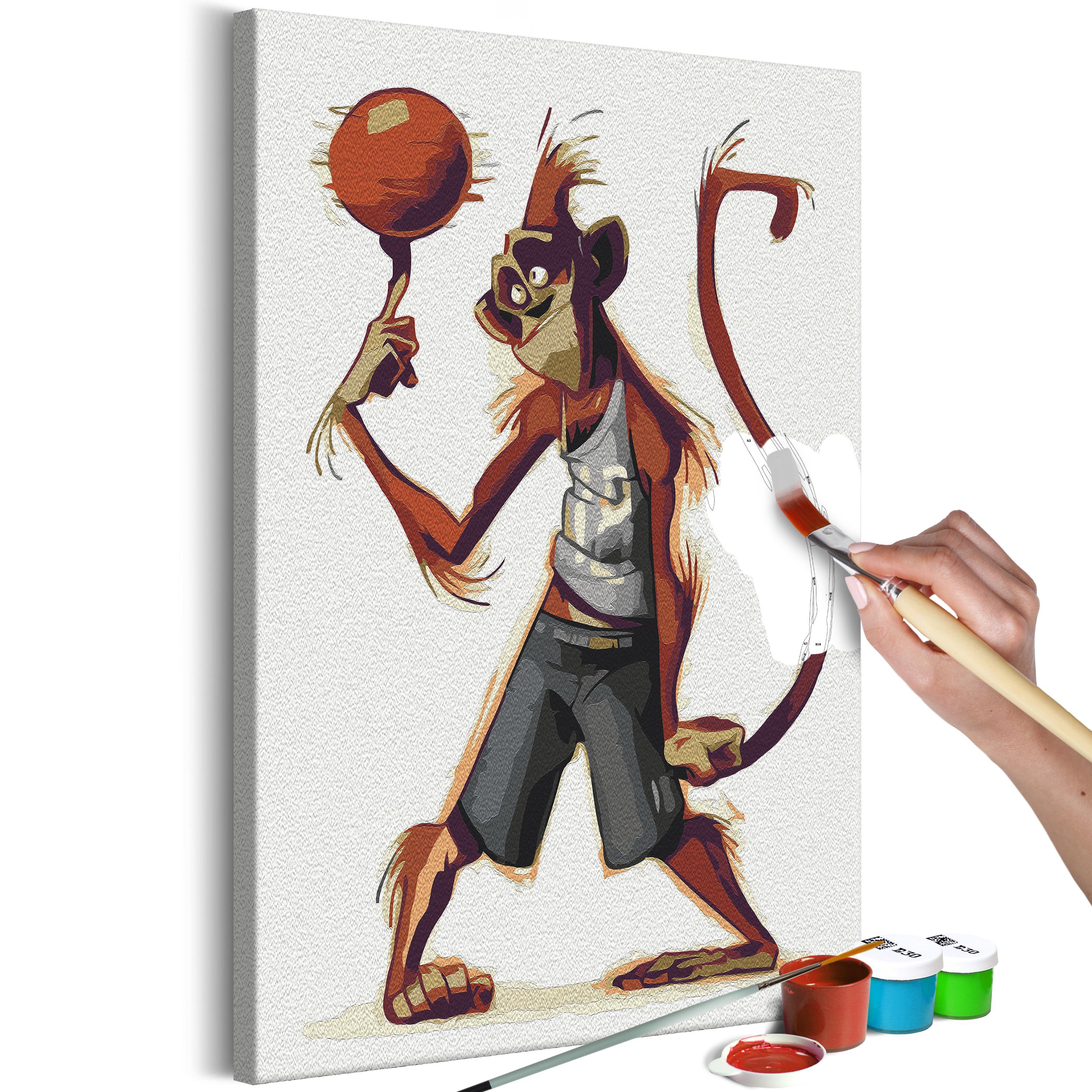 Mal selv billede - Monkey Basketball Player 40 x 60 cm