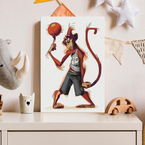 Mal selv billede - Monkey Basketball Player 40 x 60 cm